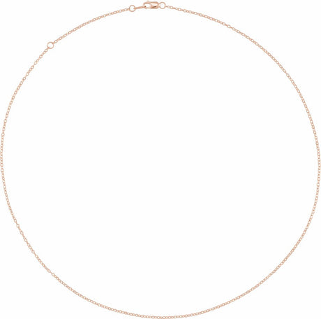 14K Rose  1.3 mm Cable 18" Chain