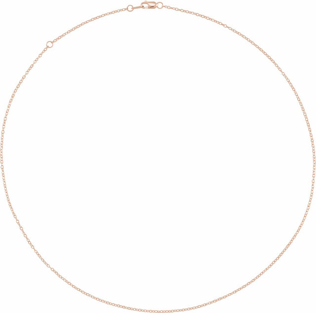 14K Rose  1.3 mm Cable 18" Chain