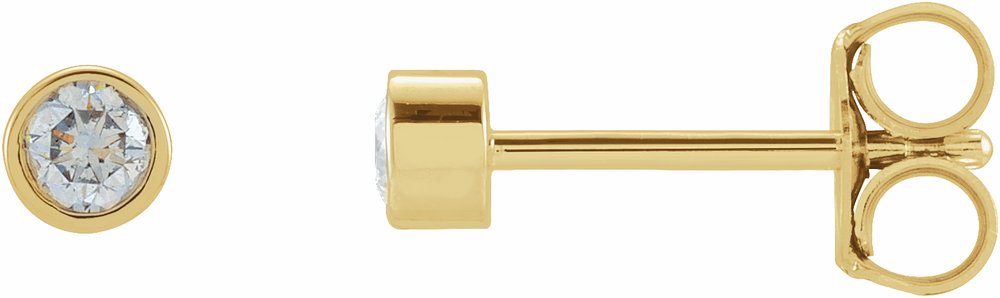 14K Yellow Gold 1/8 CTW Natural Diamond Micro Bezel-Set Earrings