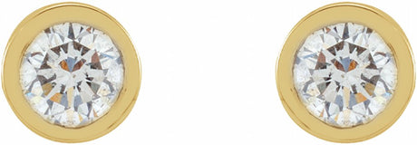 14K Yellow Gold 1/10 CTW Natural Diamond Micro Bezel-Set Earrings