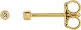 14K Yellow Gold .02 CTW Natural Diamond Micro Bezel-Set Earrings