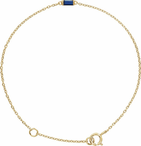 14K Yellow Gold Natural Blue Sapphire 6 1/2-7 1/2" Bracelet