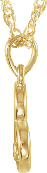 14K Yellow Gold .015 CT Natural Diamond Heart 18" Necklace