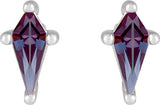 14K White Lab-Grown Alexandrite Earrings