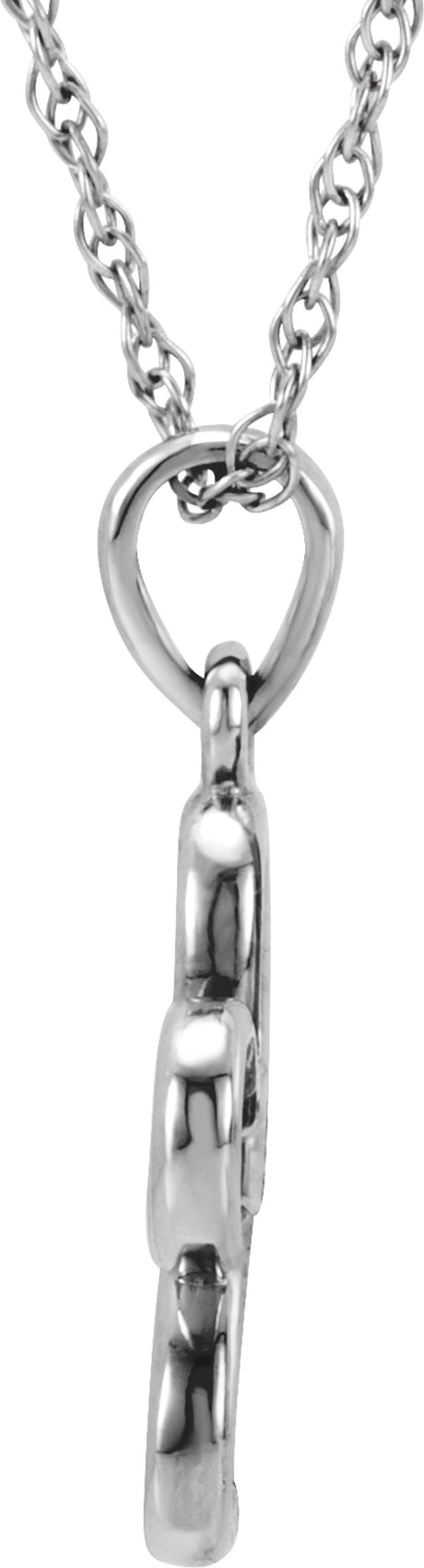 Sterling Silver .03 CT Natural Diamond Flower 18" Necklace