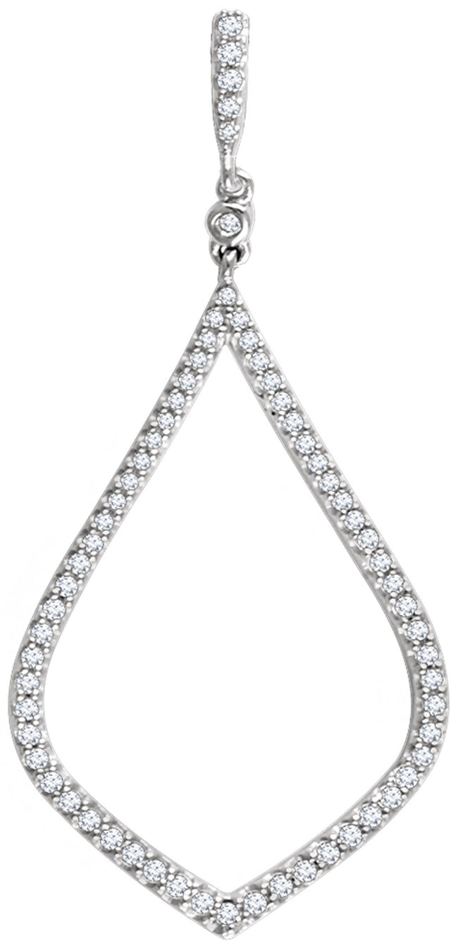 14K White 1/4 CTW Natural Diamond Pendant   