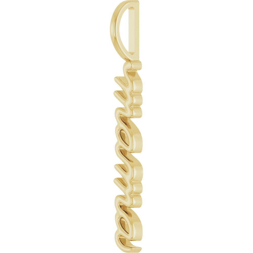 14K Yellow 30.2x3.3 mm Vertical "Mama" Charm/Pendant