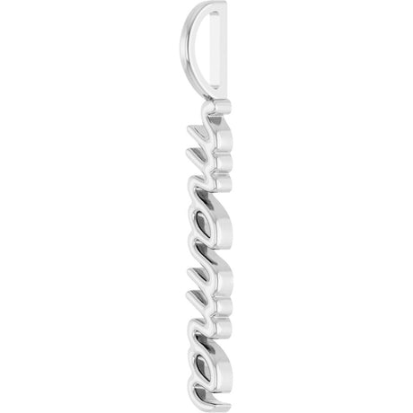 14K White 30.2x3.3 mm Vertical "Mama" Charm/Pendant