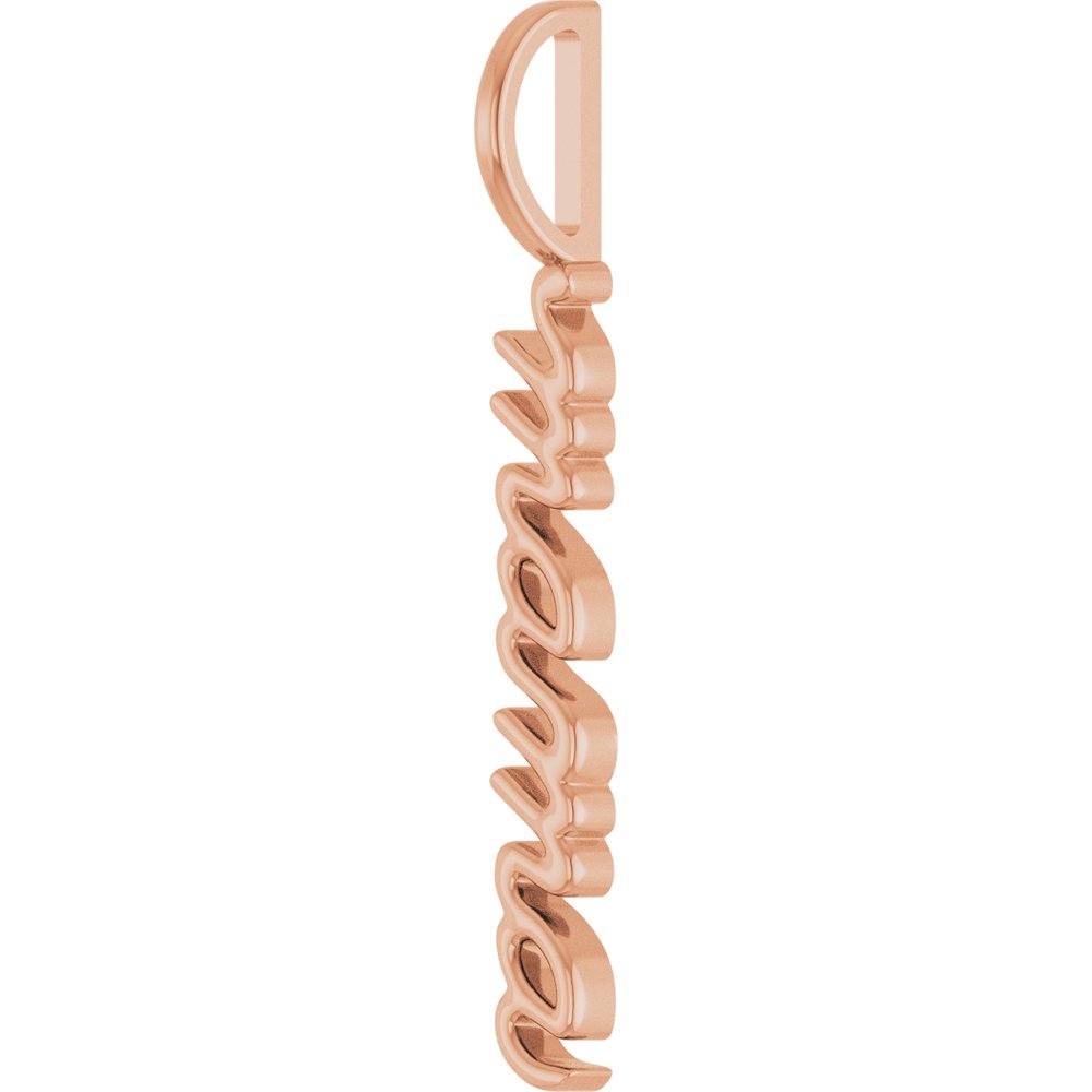 14K Rose Vertical "Mama" Charm/Pendant