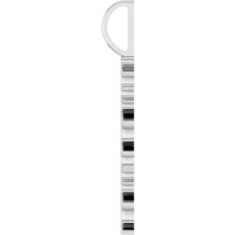 14K White Gold Vertical "Mama" Charm/Pendant