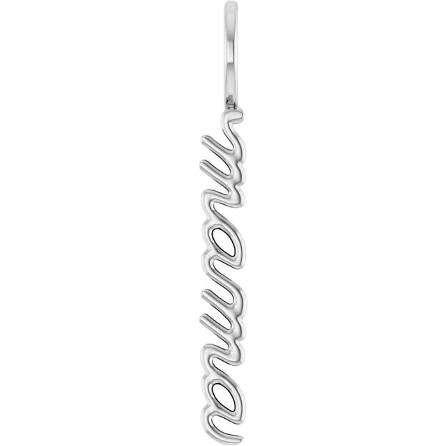 Sterling Silver 30.2x3.3 mm Vertical "Mama" Charm/Pendant