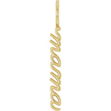 14K Yellow Gold Vertical "Mama" Charm/Pendant