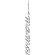 14K White Gold Vertical "Mama" Charm/Pendant