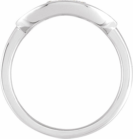 14K White 1/10 CTW Natural Diamond Initial H Signet Ring