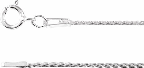 14K White Gold 1 mm Wheat 24" Chain