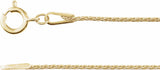 14K Yellow 1 mm Wheat 16" Chain