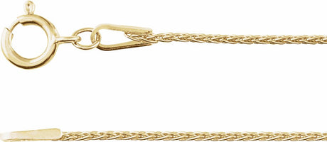 14K Yellow Gold 1 mm Wheat 20" Chain