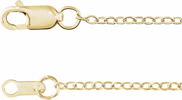 10K Yellow Gold 1.3 mm Cable 18" Chain