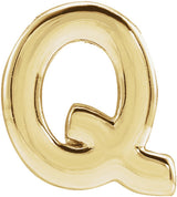 14K Yellow Gold Block Initial Q Slide Pendant