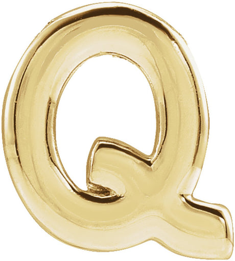 14K Yellow Gold Block Initial Q Slide Pendant