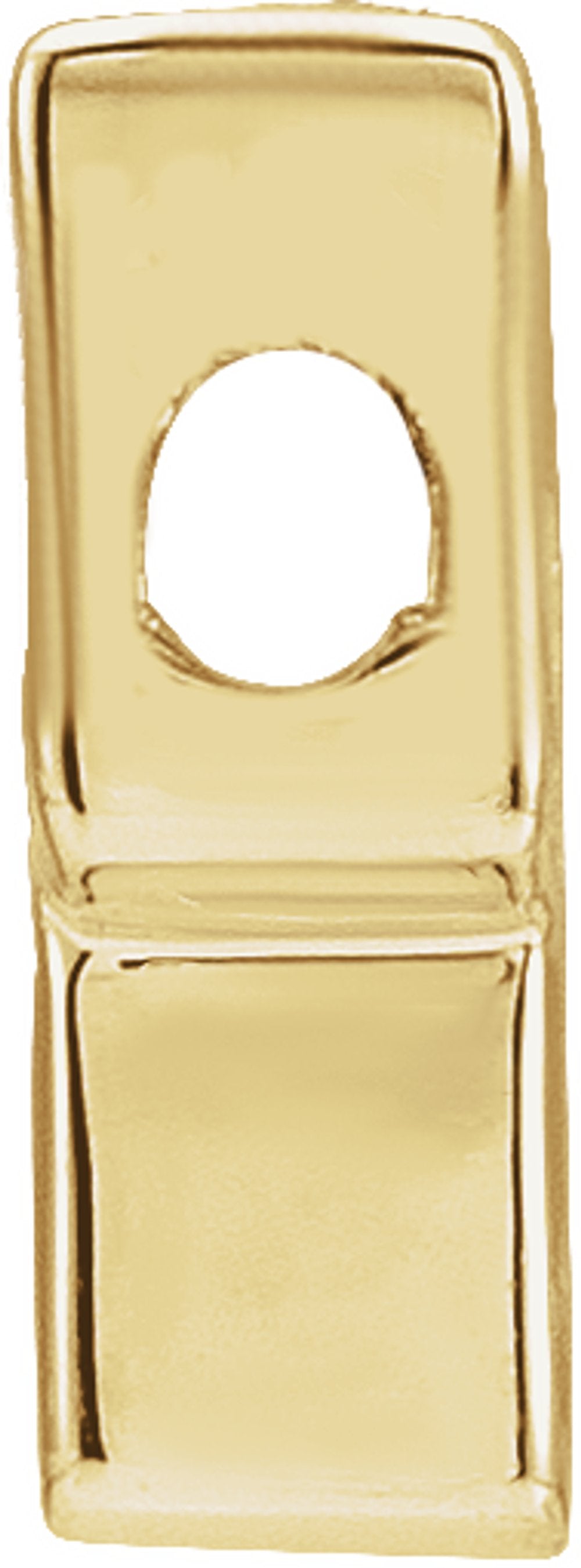 14K Yellow Block Initial Q Slide Pendant