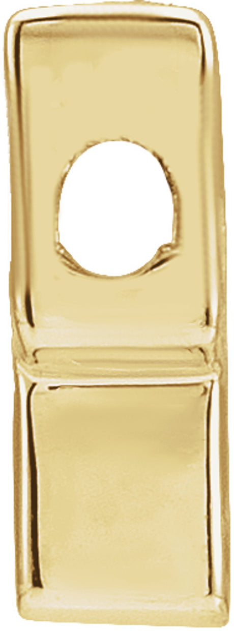 14K Yellow Block Initial Q Slide Pendant