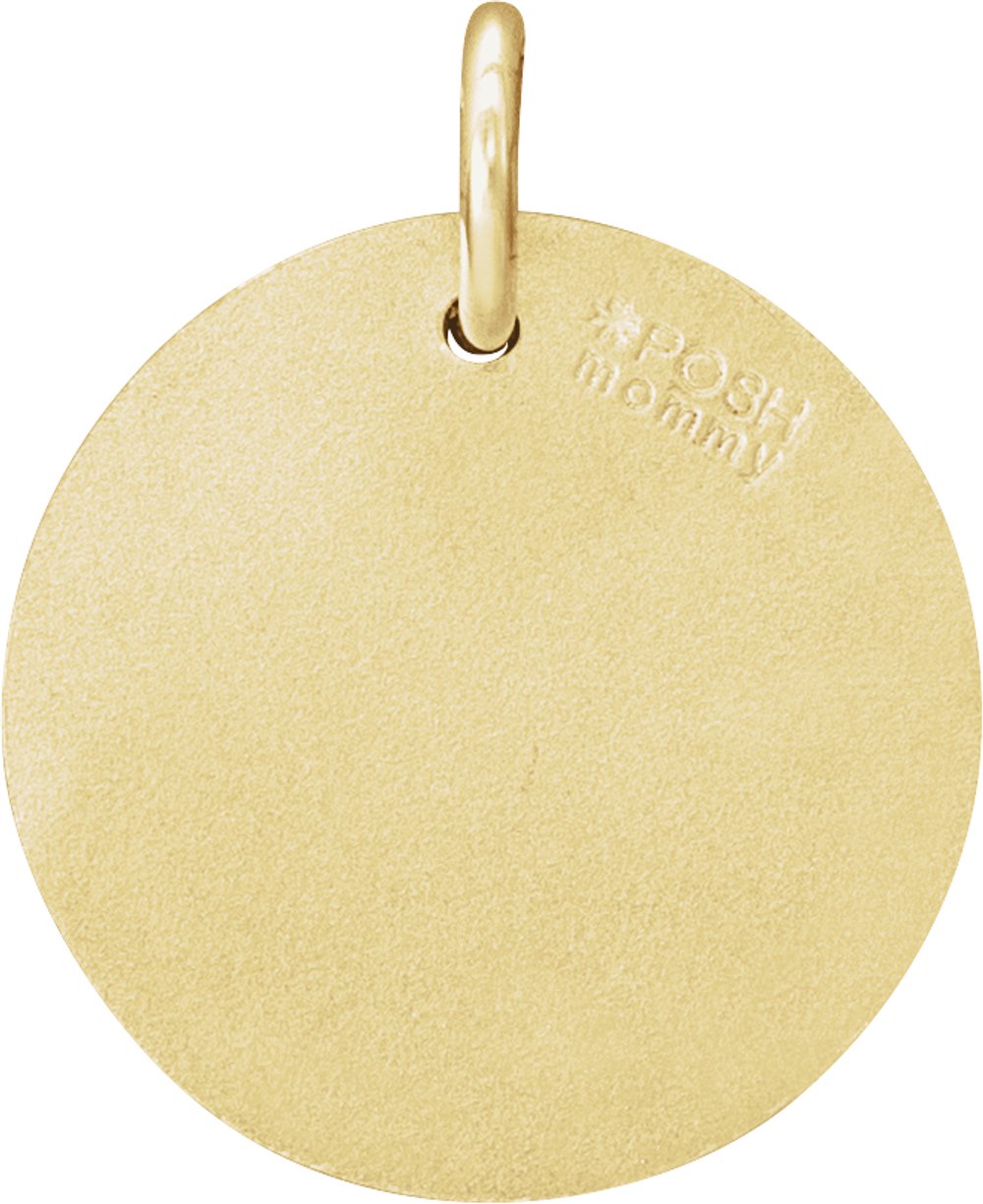 18K Yellow Gold Vermeil .07 CTW Natural Diamond Posh Mommy® Initial R Pendant