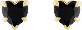 14K Yellow Natural Black Onyx Stud Earrings