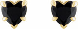 14K Yellow Natural Black Onyx Stud Earrings