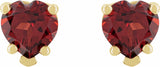 14K Yellow Natural Mozambique Garnet Stud Earrings