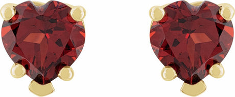14K Yellow Natural Mozambique Garnet Stud Earrings