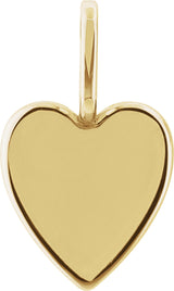 14K Yellow Engravable Heart Charm/Pendant