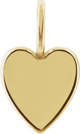14K Yellow Gold Engravable Heart Charm/Pendant