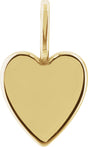 14K Yellow Gold Engravable Heart Charm/Pendant