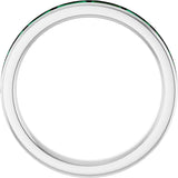 14K White Gold Lab-Grown Emerald Stackable Ring