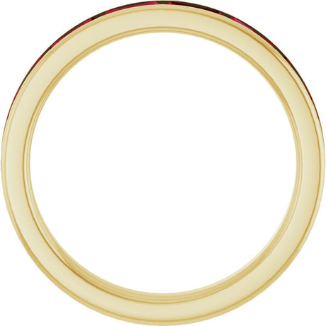 14K Yellow Gold Lab-Grown Ruby Stackable Ring