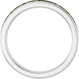 14K White Gold Natural Peridot Stackable Ring