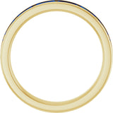 14K Yellow Natural Blue Sapphire Stackable Ring