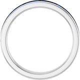 14K White Lab-Grown Blue Sapphire Stackable Ring