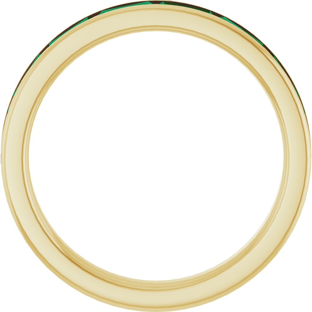 14K Yellow Gold Lab-Grown Emerald Stackable Ring