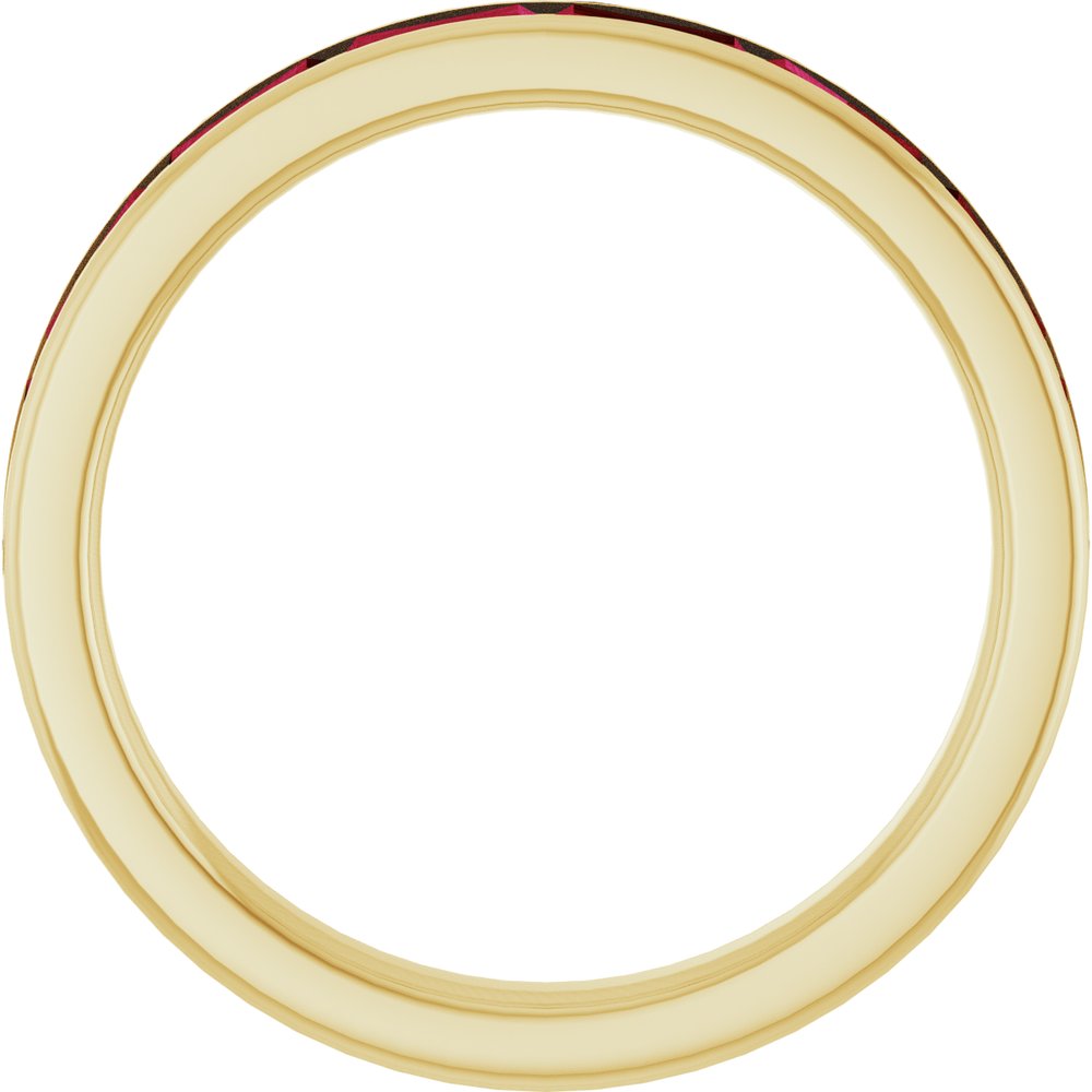 14K Yellow Gold Lab-Grown Ruby Stackable Ring
