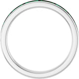 14K White Lab-Grown Emerald Stackable Ring