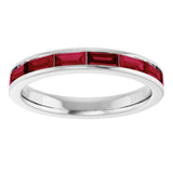 14K White Gold Lab-Grown Ruby Stackable Ring