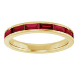 14K Yellow Gold Lab-Grown Ruby Stackable Ring