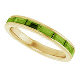 14K Yellow Natural Peridot Stackable Ring