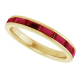14K Yellow Gold Lab-Grown Ruby Stackable Ring