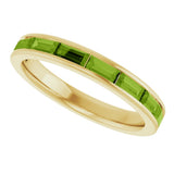 14K Yellow Gold Natural Peridot Stackable Ring