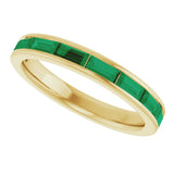 14K Yellow Natural Emerald Stackable Ring