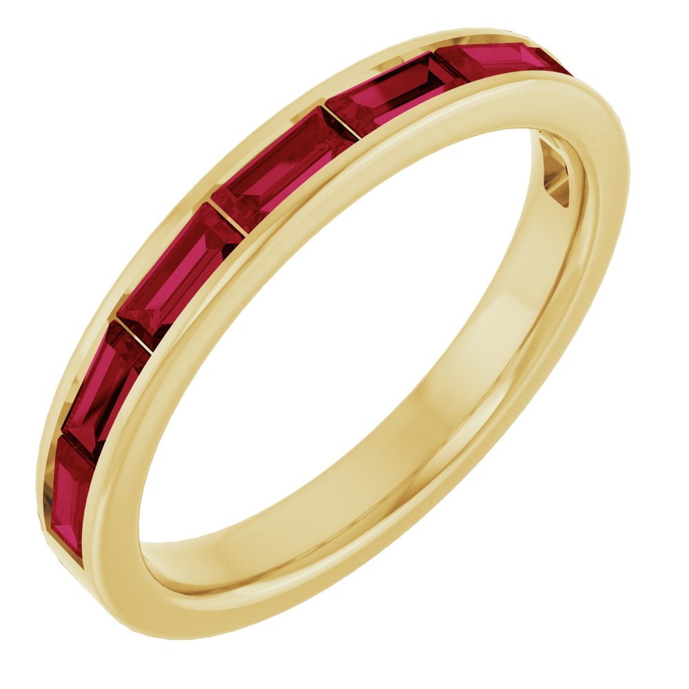 14K Yellow Natural Ruby Stackable Ring