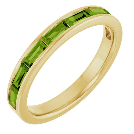 14K Yellow Gold Natural Peridot Stackable Ring